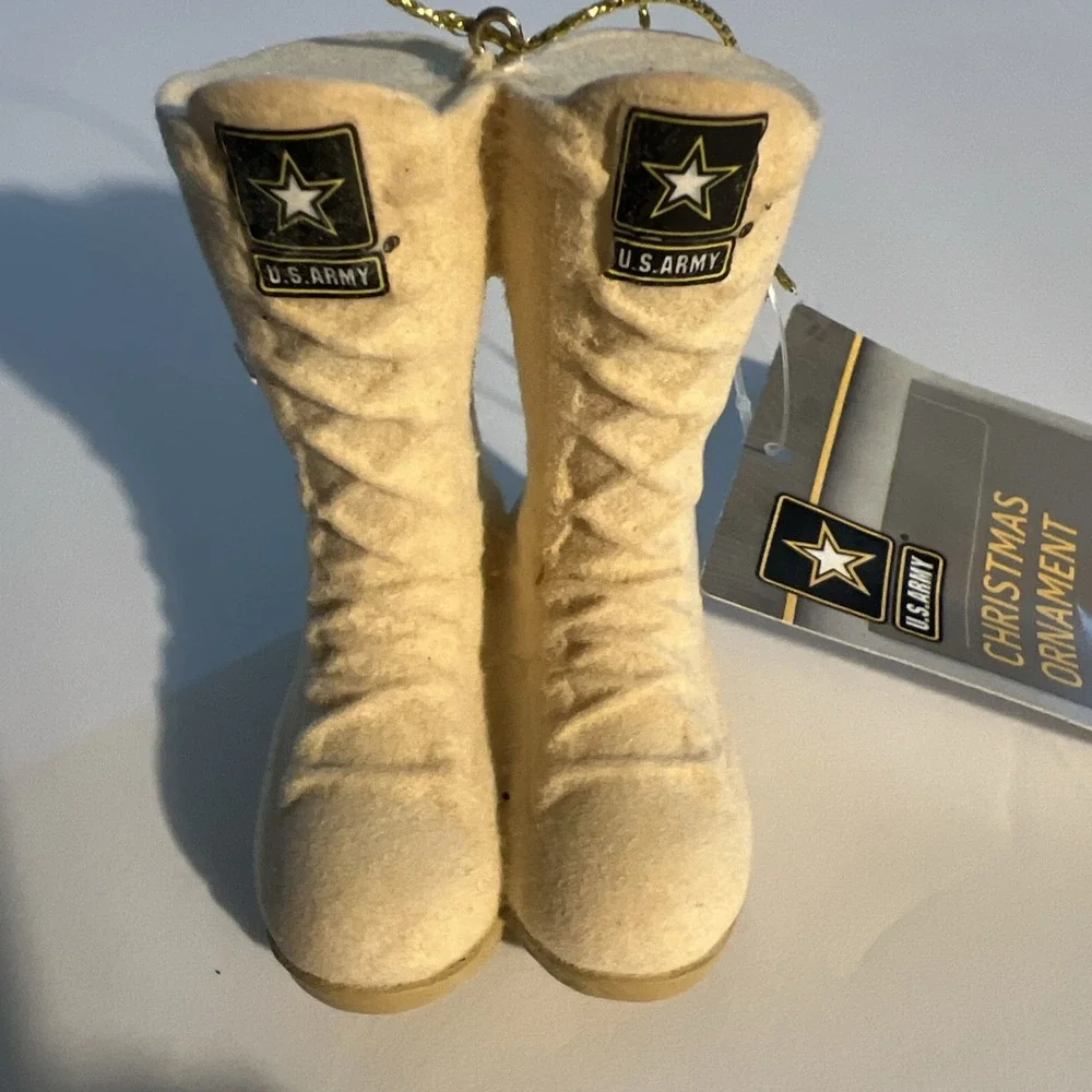 Kurt Adler U.S. Army Christmas Ornament Combat Boots Desert 3